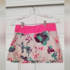 Lululemon Floral Run Skirt with Shorts, Size 4